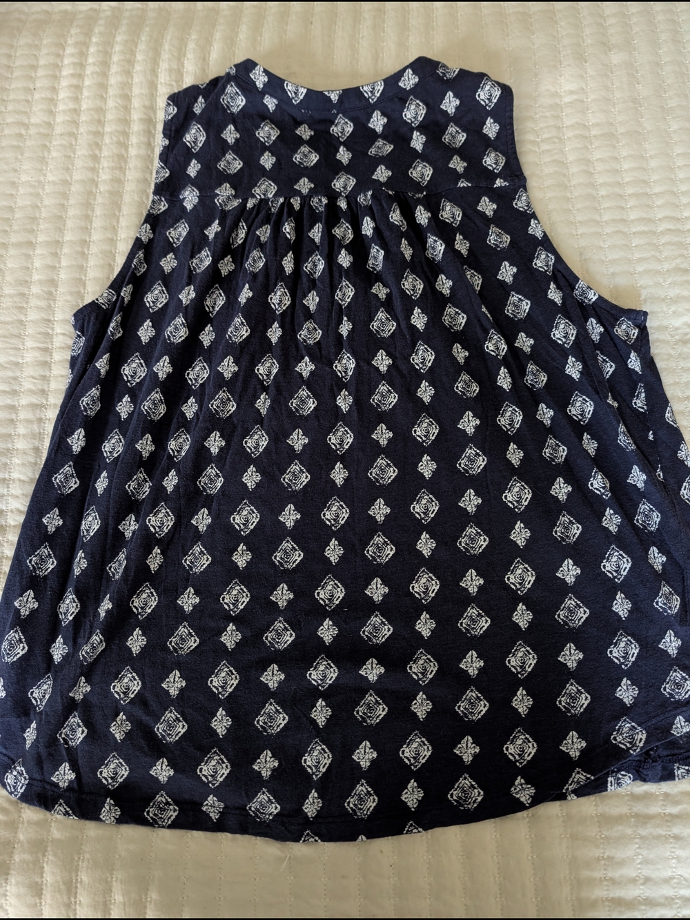 Lucky Brand Navy Blue Sleeveless Printed Tank - Picture 4 of 5